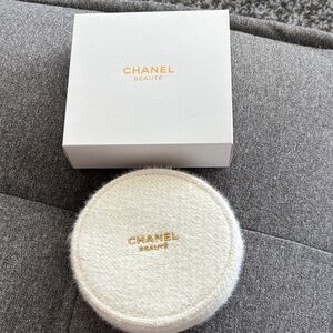 Chanel White pouch with box